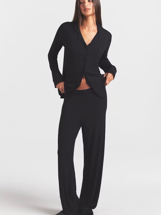 SKIMS Other - SKIMS Soft Lounge Black Ribbed Sleep Set - Cozy Two-Piece Lounge